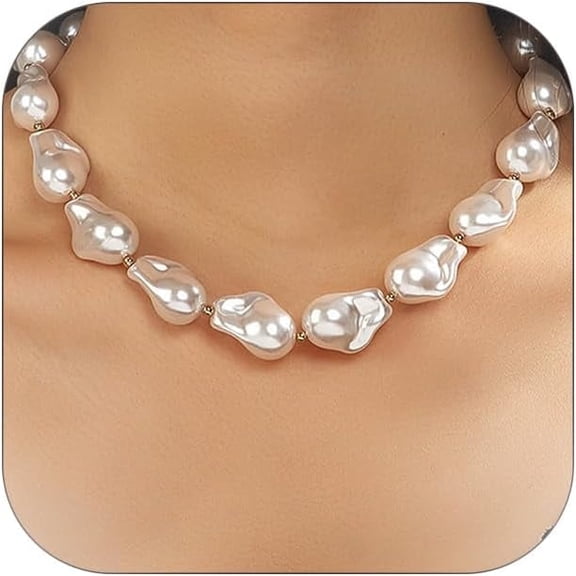 YMCSTONEMA Baroque Pearl Choker Necklace For Women Chunky Pearl Necklaces Toggle Necklaces Trendy Jewelry Gift[eo8345]