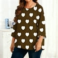 thumbnail image 6 of Gamivast Plus Size Holiday Tops 3/4 Sleeve Heart Print Cute Blouse Oversized Crew Neck Drop Shoulder Trendy Shirts Valentine's Day Outfits Outfits, 6 of 6
