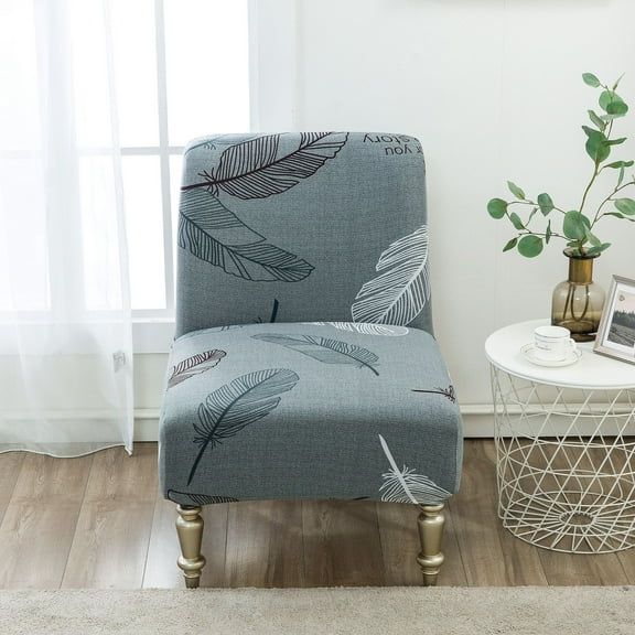 XmhyTop Armless Chair Slipcover Removable Chairs Covers Washable Armless Slipper Chair Slipcover Printed Armless Chair Furniture Protector Covers (Style K)