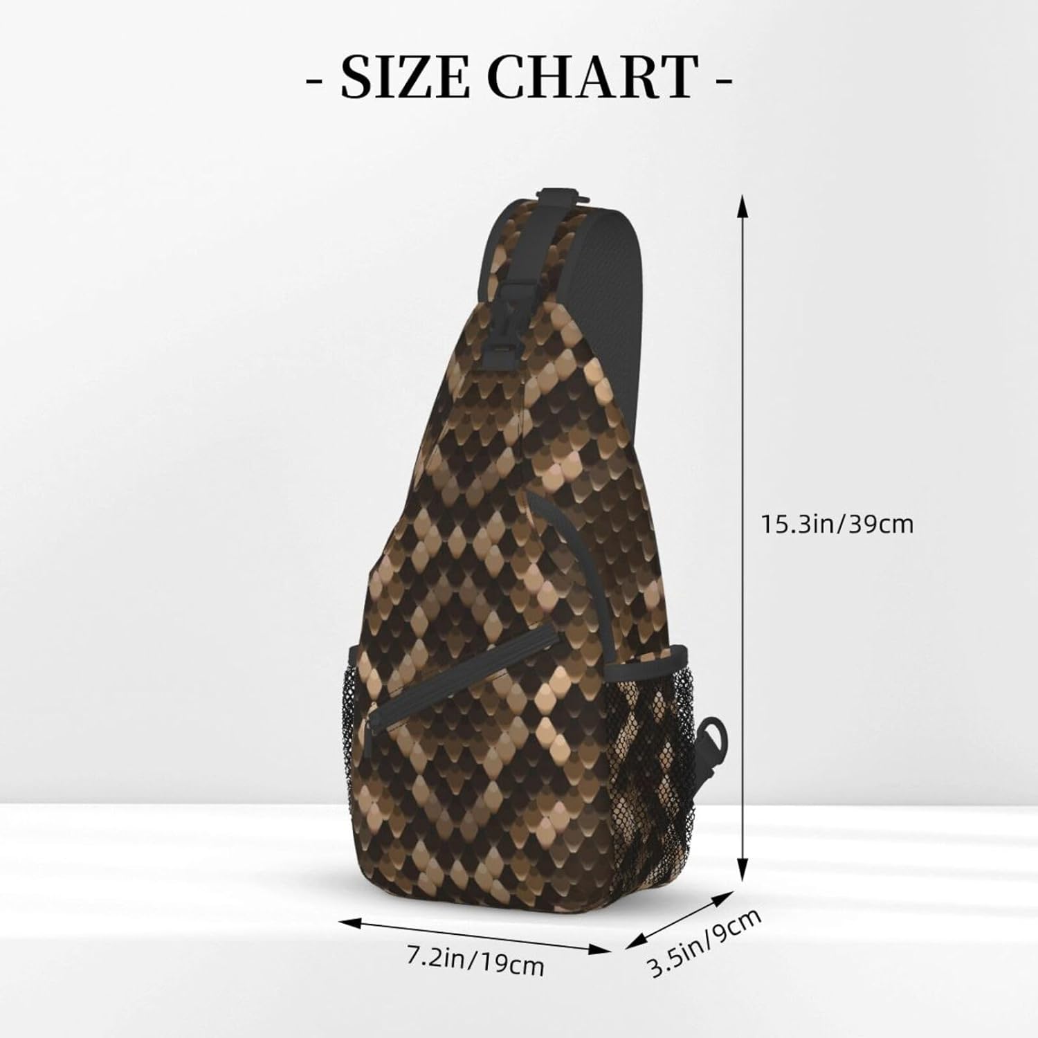 Snakeskin Stripe Pattern Sling Bag Crossbody Hiking Travel Chest Bags Backpack Shoulder Daypack for Women Men
