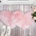 thumbnail image 5 of Mucky Cat Fluffy Heart Shaped Valentine's Day Area Rug & Door Mat , Machine Washable, Non Slip Carpet Mats for Bedroom, Living Room - Home Decor Rugs,Pink,16"X20", 5 of 6