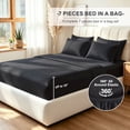 thumbnail image 6 of Davulos Queen Comforter Set Black - Bed in a Bag Queen Size 7 Pieces, Box Stitched Luxury Soft Bed Set for All Seasons, Bedding Set with Comforter, Sheets, Pillowcases & Shams, 6 of 10