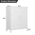 thumbnail image 4 of Fesbos 2 Door Metal Locker Accent Cabinet with 2 Shelves, Steel Storage Cabinets for Office/Home(White), 4 of 8