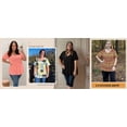 thumbnail image 7 of WellSize Plus Size Women Tops Casual V Neck Blouses Summer Short Sleeve Shirts Floral Tunic Tops, 7 of 7