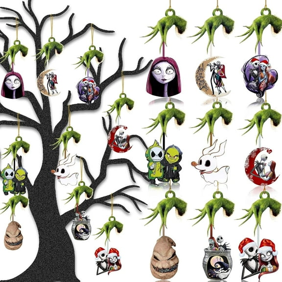 Halloween/Christmas Decorations Indoor - Halloween Christmas Tree Ornaments - Pack of 9 Solid Acrylic Hanging Ornaments for Home Office