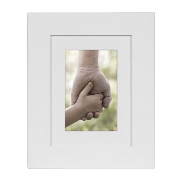 DesignOvation Museum 6" x 8" Matted to 4" x 6" White Picture Frame