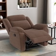 thumbnail image 5 of Bonzy Home Extra Wide Manual Recliner Chair in Soft Brown Fabric,Overstuffed Recliner, Brown, 5 of 7