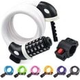 thumbnail image 1 of Bicycle Lock, Bicycle Chain Locks with 5 Digit Codes Resettable Combination Bicycle Cable Lock for Bicycle, Motorcycle, Door, Pushchair, BBQ, Luggage(White), 1 of 6