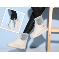 thumbnail image 4 of SHOEGIRLS Women Waterproof Shoe Covers Slip-Resistant Reusable Overshoes, White, XL, 4 of 7