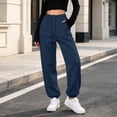 thumbnail image 4 of HomeDM Sweatpants with Pockets for Women Drawstring Waist Athletic Joggers Navy Workout Running Sweat Pants Size S, 4 of 9