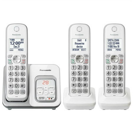 Refurbished Panasonic KX-TGD533W DECT 6.0 1.90 GHz Cordless Phone - White - Cordless - 1 x Phone Line - 2 x Handset - Speakerphone - Answering