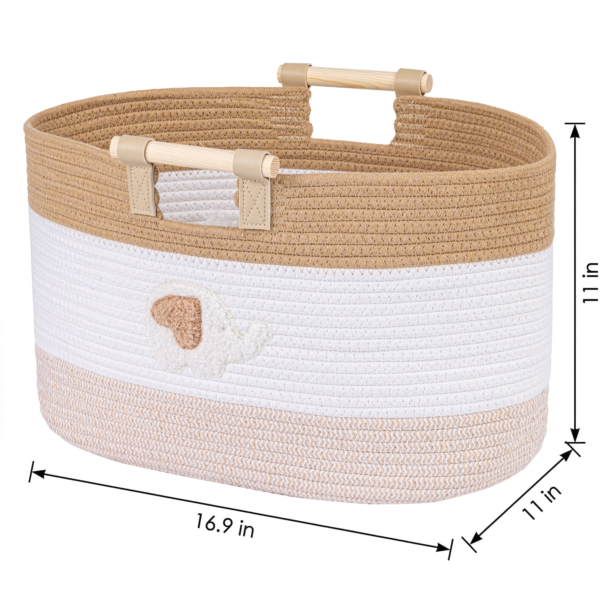 Unique Bargains Easy Shaping Woven Shelf Closet Storage Bin Elephant 16.9*11*11in