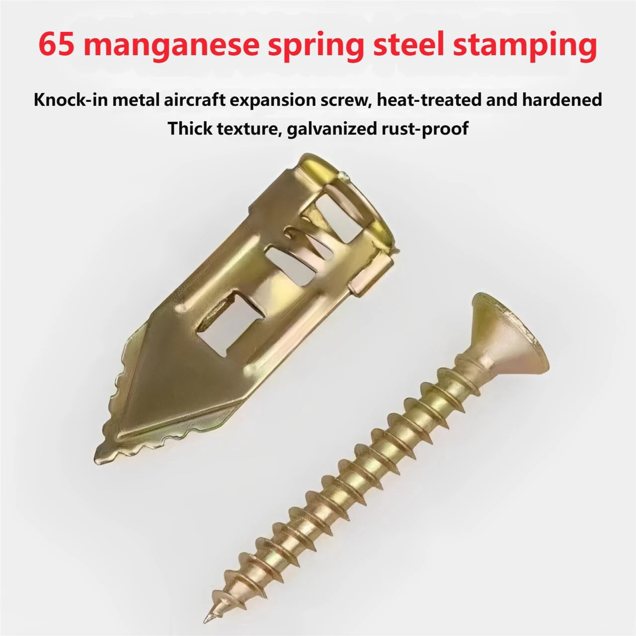 Drywall Expansion Anchors + High Strength Zinc Screws Kit (Pack of 100), Self Drilling Drywall Anchor, Quick-Install Wall Anchor Kits