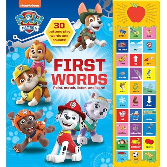 Pre-Owned PAW Patrol Chase, Skye, Marshall, and More! First Words 30-Button Sound Book Great for Early Learning PI Kids, 9781503759329, 1503759326, Hardcover,