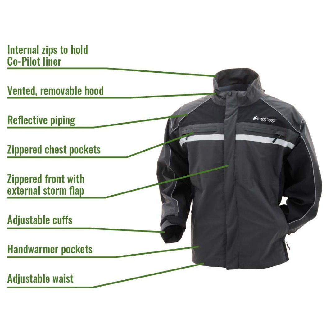Frogg Toggs Pilot Illuminator Jacket Black/Charcoal Gray Frogg Toggs Pilot Illuminator Jacket Black/Charcoal Gray