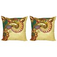 thumbnail image 1 of Floral Throw Pillow Cushion Cover Pack of 2, Grunge Worn out Effect Background with Blooming Colorful Petals and Foliage Leaves, Zippered Double-Side Digital Print, 4 Sizes, Multicolor, by Ambesonne, 1 of 2