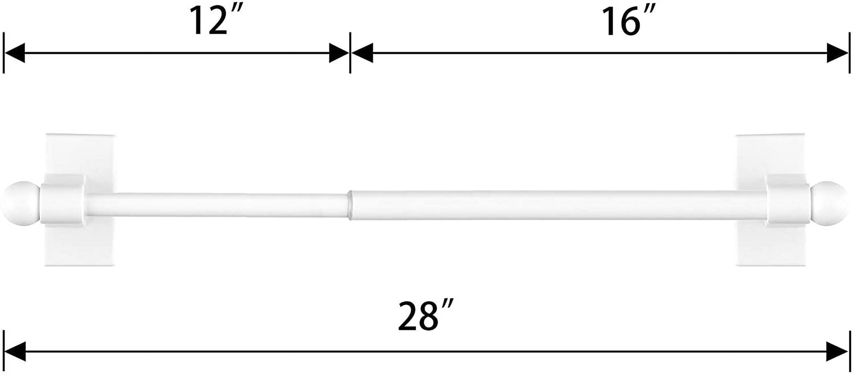 Multi-Use Adjustable Magnetic Curtain Rods for Doors, Windows, Tool Boxes,16-28 Inch,Easy Installation，2-Pack，White