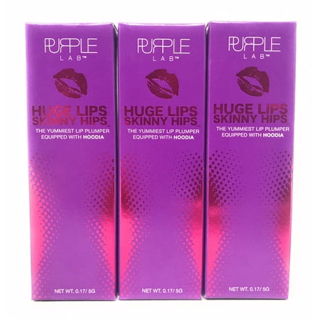 (3 Pack) Purple Labs Huge Lips Skinny Hips Lip Plumper W/ Hoodia 0.17oz