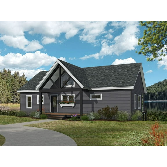 763-1377: Traditional Country 2 Bed, 2 Bath Luxury Home Plan, 1377 Sq Ft: Full Blueprints with License to Build by Home Plan Marketplace - Lesuto