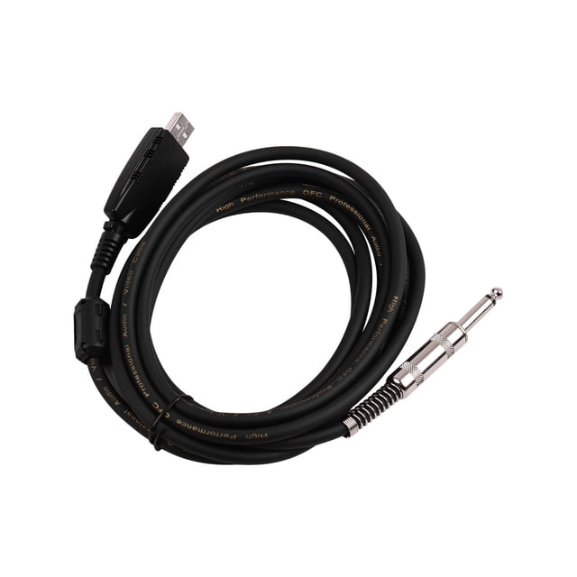 Andio USB Guitar Audio Cable USB Male Interface to 6.35mm 1/4inch Mono Electric Guitar Connection Cable Professional Guitar to PC USB Link Recording Cable Compatible with Windows