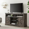 thumbnail image 2 of OKD Farmhouse TV Stand for TVs up to 70", Rustic Console Entertainment Center Television Table with Adjustable Shelf for liveing Room, Dark Rustic Oak, 2 of 10