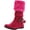 H.Pink C01, variant on Diamond New Girls Slouch Comf Tall Midcalf Suede Winter Boots Shoes