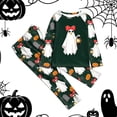 thumbnail image 2 of Family Matching Halloween Pajamas Set Cute Ghost Print Long-Sleeved Tops Trousers Sleepwear Outfits Holiday Sleepwear PJs, 2 of 7