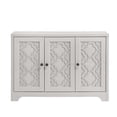 thumbnail image 2 of 29.5 in. H x 41.7 in. W Dusty Grey Oak Wood Shoe Storage Cabinet with 3 Doors Pearl White, 2 of 5