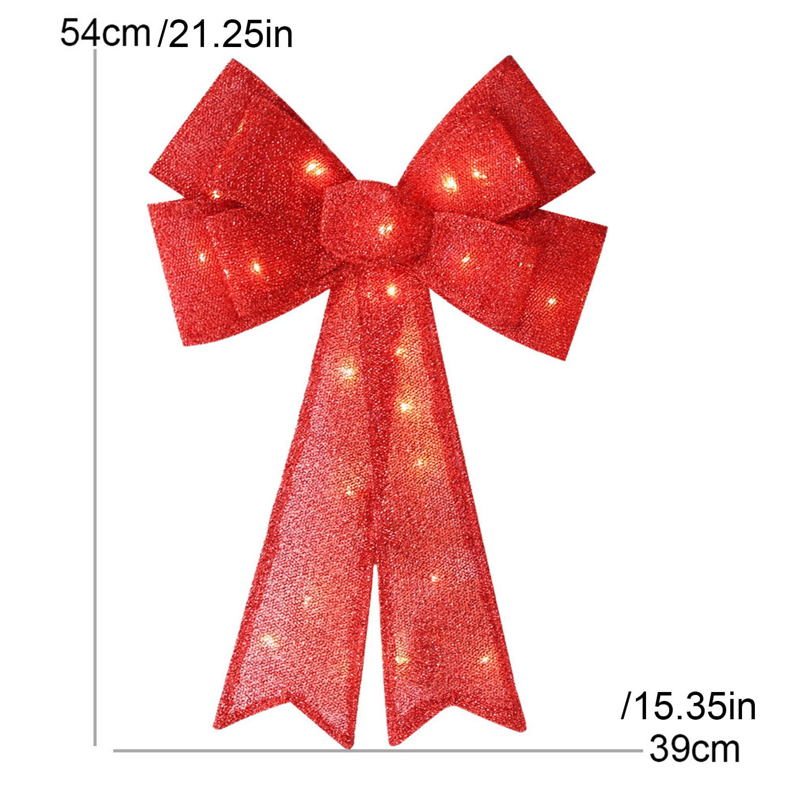 LED Christmas Bows with Lights-Large Outdoor Glitter Bows for Wreath Decoration,Tree Topper,and Holiday Yard Decor, Function Decorative Bow for Xmas Indoor and Outdoor Parties