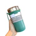 thumbnail image 2 of Portable Vacuum Flask Stainless Steel Water Cup Creative Personality Large-Capacity Coffee Cup New - 710ml Pink, 2 of 2