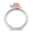 thumbnail image 2 of Sterling Silver/Rose Gold-plated Stackable Expressions Diam. Butterfly Ring - Size 10, 2 of 3
