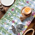 thumbnail image 3 of Easter Rabbits Table Runner 36 Inches, Spring Cute Bunny Eggs Flowers Leaf Blue Plaid Bed Runner Dresser Scarves Tabletop for Indoor Outdoor Parties/Ceremony/Banquet, 13"x 36", 3 of 8