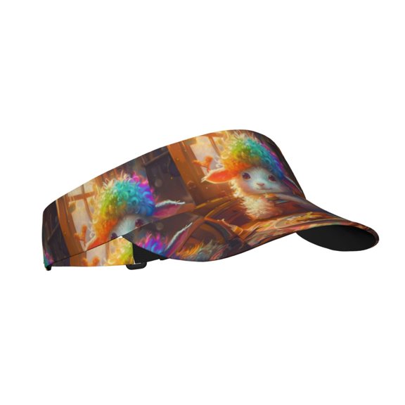 Balery Rainbow Lamb Breakfast Sport Wear Athletic Visor Sun Sports Visor Hat Visor Adjustable Cap for Women and Men (One Size)