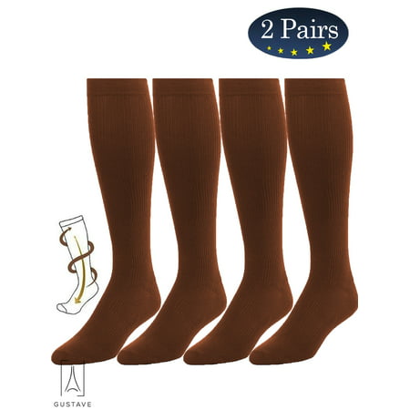 GustaveDesign 2 Pairs Knee High Compression Socks 10-20mmHg for Men & Women Best Medical,Running,Varicose Veins,Travel (Best Ayurvedic Medicine For Diabetes 2)