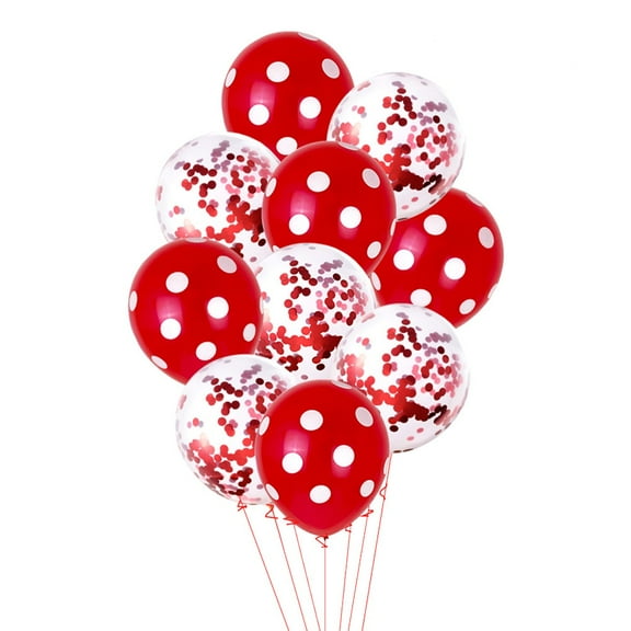 GOOHOCHY  10 Pcs Balloon Decorations Sequin Latex Red Balloons