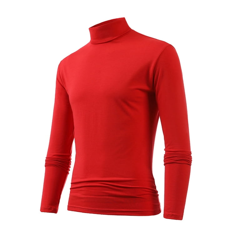 long sleeve red men turtle neck