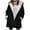 Black, variant on KBODIU Jackets for Women Winter Warm Sherpa Lined Coats Plus Size Hooded Parka Faux Suede Long Pea Coat Outerwear Classic-Fit Soft Fuzzy Jackets Overcoat Brown L