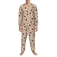 thumbnail image 3 of Sikiie Valentine'S Day Rose Mens Pajama Set, Soft Warm Long Sleeve Sleepwear, Cozy Button-Down Pjs for Men-Medium, 3 of 7