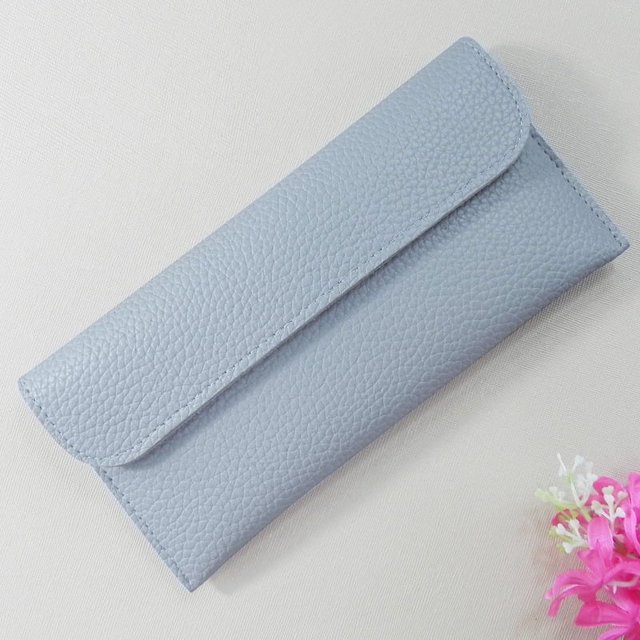 Bolso de mujer Cartera larga de mujer Bolso de moda para mujer Cartera fina para estudiantes Monedero con hebilla simple
