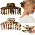 thumbnail image 1 of Pinzas para el pelo de garra grande de 3,8 pulgadas, pinzas para el pelo de plátano de tortuga para mujeres y niñas, diseño francés, estampado de leopardo de celuloide, pinzas para el pelo de sujeció Namotu WRQX-353, 1 of 7