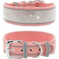 thumbnail image 1 of ORUYROP Rhinestone Dog Collar, Dazzling Sparkling Soft Suede Reflective Large Dog Collar Crystal Diamond Collar for Medium & Large Dogs (L:19-23", Pink), 1 of 5