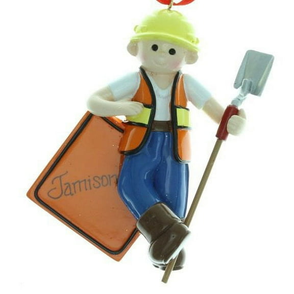 Construction Guy Personalized Christmas Ornament DO-IT-YOURSELF