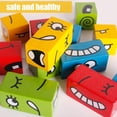 thumbnail image 2 of Juguete de rompecabezas de bloques con expresiones de madera a juego para niños, 2 of 5