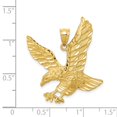 thumbnail image 3 of Real 14kt Yellow Gold Satin Diamond-cut Eagle Pendant; for Adults and Teens; for Women and Men, 3 of 4