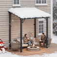 thumbnail image 5 of BREEZESTIVAL 8x5 Hard Top Gazebo Pergola- Wall Mounted Lean-to Aluminum Alloy Awning with Canopy Roof, All-Weather Outdoor Cover for Patio, Backyard, Deck, 5 of 5