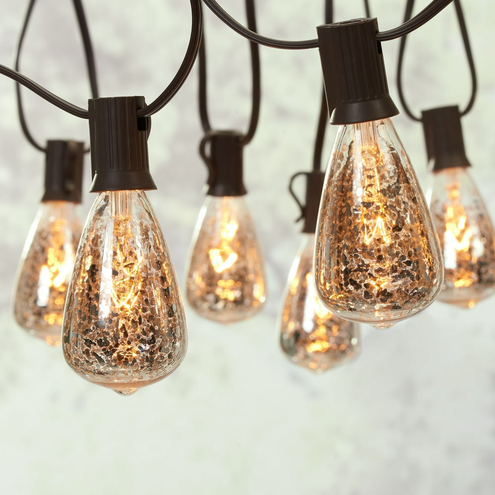 Better Homes & Gardens 10Count Silver Mercury Glass String Lights
