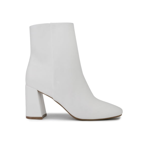 SUGAR Womens White Padded Goring Elly Square Toe Block Heel Zip-Up Dress Booties 11 M