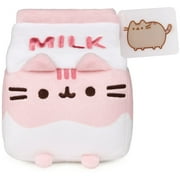 GUND Pusheen Strawberry Milk Plush Cat Stuffed Animal Pink/White 6”