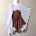 thumbnail image 4 of Medieval Costume For Womens Trumpet Sleeve Irish Shirt Dress With Corset Traditional Dress Halloween Women Cosplay Costumes Gothic Retro Long Sleeve Corset Dress, 4 of 5