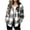 Gray, variant on cocolona Womens Fleece Jackets Plaid Shacket Casual Long Sleeve Flannel Jacket Fall Winter Warm Hooded Coats with Pockets